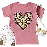 LAZYCHILD Kids Valentine Shirt Girls Valentines Day Shirts Heart Graphic Long Sleeve Striped Tee Tops 5-14 Years
