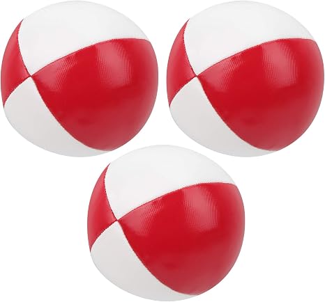 Amazon Puジャグリングボールジャグリングセットすべてのスキルレベルのpuレザー素材 Red And White ヨーヨー ホビー