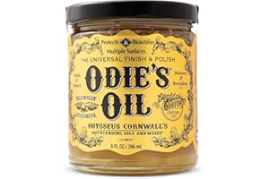 Odie's Oil • Universal Finish for Wood • Leather • Plastic • Vinyl • Metal and More • 9 Ounce Glass Jar • Food Safe and Solve