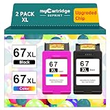67XL HP Printer Ink for HP Ink 67 Replacement for HP 67 Ink Cartridges Black/Color Combo Pack HP67 DeskJet 2755e 2855e 2700 2800e 2700e 4255e 4155e Envy 6055e 6000 6455e 6400 Printer Ink HP 67 XL