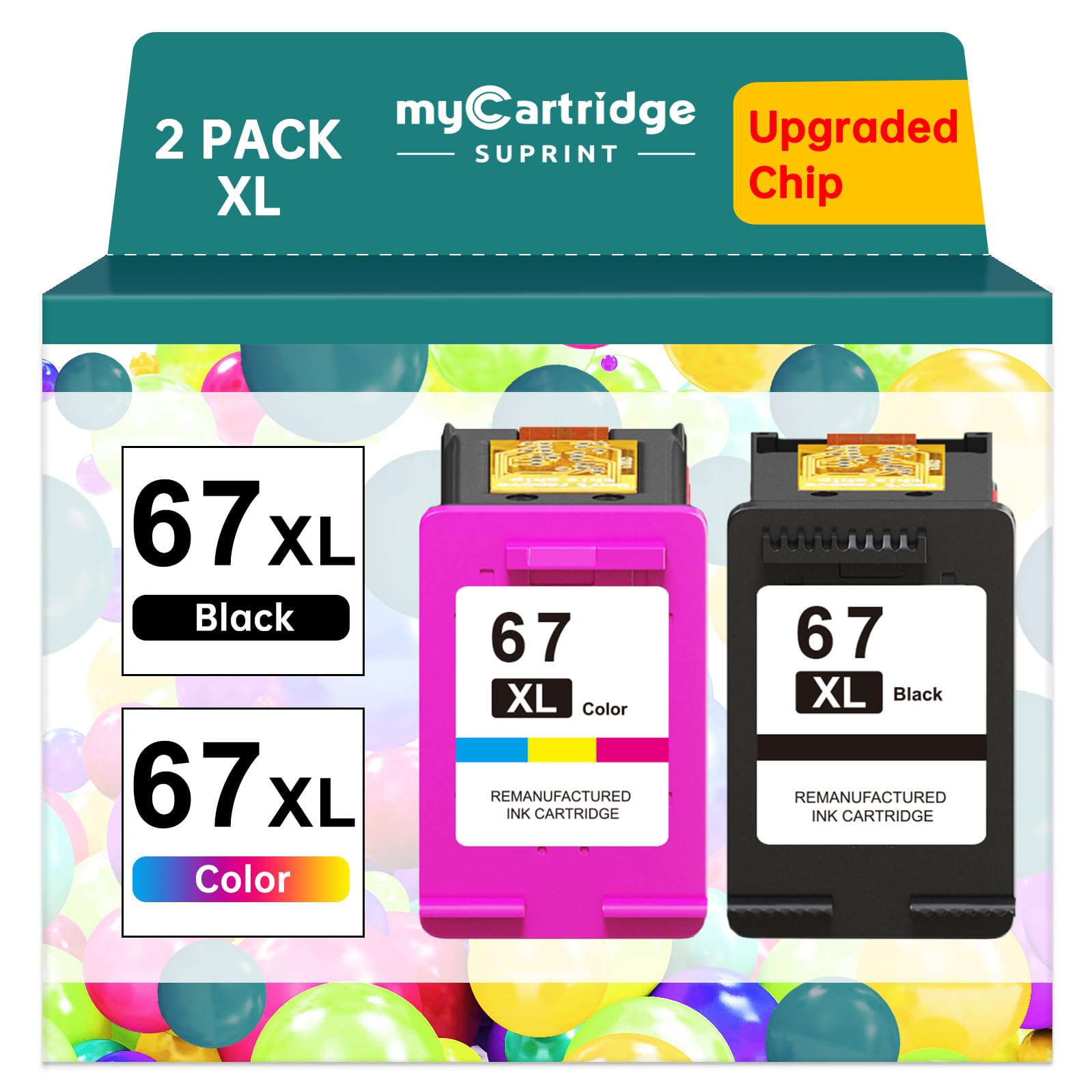 Photo 1 of 67XL HP Printer Ink for HP Ink 67 Replacement for HP 67 Ink Cartridges Black/Color Combo Pack HP67 DeskJet 2755e 2855e 2700 2800e 2700e 4255e 4155e Envy 6055e 6000 6455e 6400 Printer Ink HP 67 XL