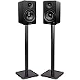 Fluance Ai61 Powered 2-Way 2.0 Stereo Bookshelf Speakers with Speaker Stands 6.5" Drivers 120W Amplifier for Turntable Bluetooth 5 Wireless Music Streaming - RCA Optical USB & Sub Out (Black Ash)
