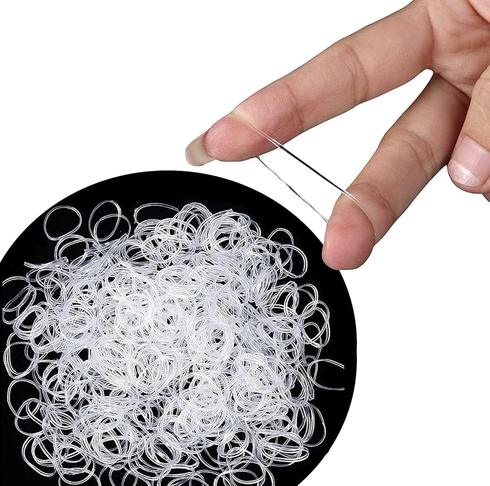Cosy Companions 240x Small Clear Hair Bands 30mm x 2mm Elastic Ties
