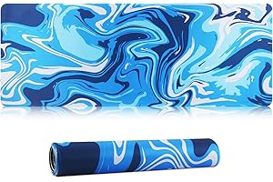 HoYiXi Gaming Mouse Pad Extra Large Computer Keyboard Mouse Mat Desk Pad Soft Smooth Surface and Anti-Slip Rubber Base Soft Cloth XXL Mouse Pad 800 x 300 x3 MM (SOM001) BL