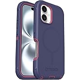 OtterBox iPhone 16 (Only) - Defender Series MagSafe Case - Regatta Rose (Purple & Pink) - Built-in Magnets - Screenless - Rugged & Durable - with Port Protection