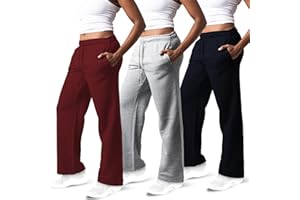 Common Stitch 3 Pack Sweatpants Women, Wide Leg Womens Sweatpants, Workout - Yoga Pants (Available in Plus)