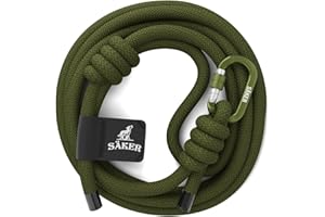 Säker (Canadian Company) Trust™ Rope Dog Leash – 61” Climbing Rope Lead with 7075 Aluminum Carabiner, Waterproof Reflective T