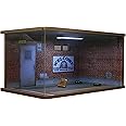 1/18 Scale Model Car Display Case - 1:18 Car Garage Display Case with Clear Acrylic Cover and LED Lighting for Die-Cast Cars, 1 Parking Route 66-Left