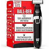 HAPPY NUTS The Ballber™ Electric Body Hair Trimmer for Men - Mens Body Groomer Kit for Privates - IPX7 Waterproof Shaver for Hard to Reach Areas