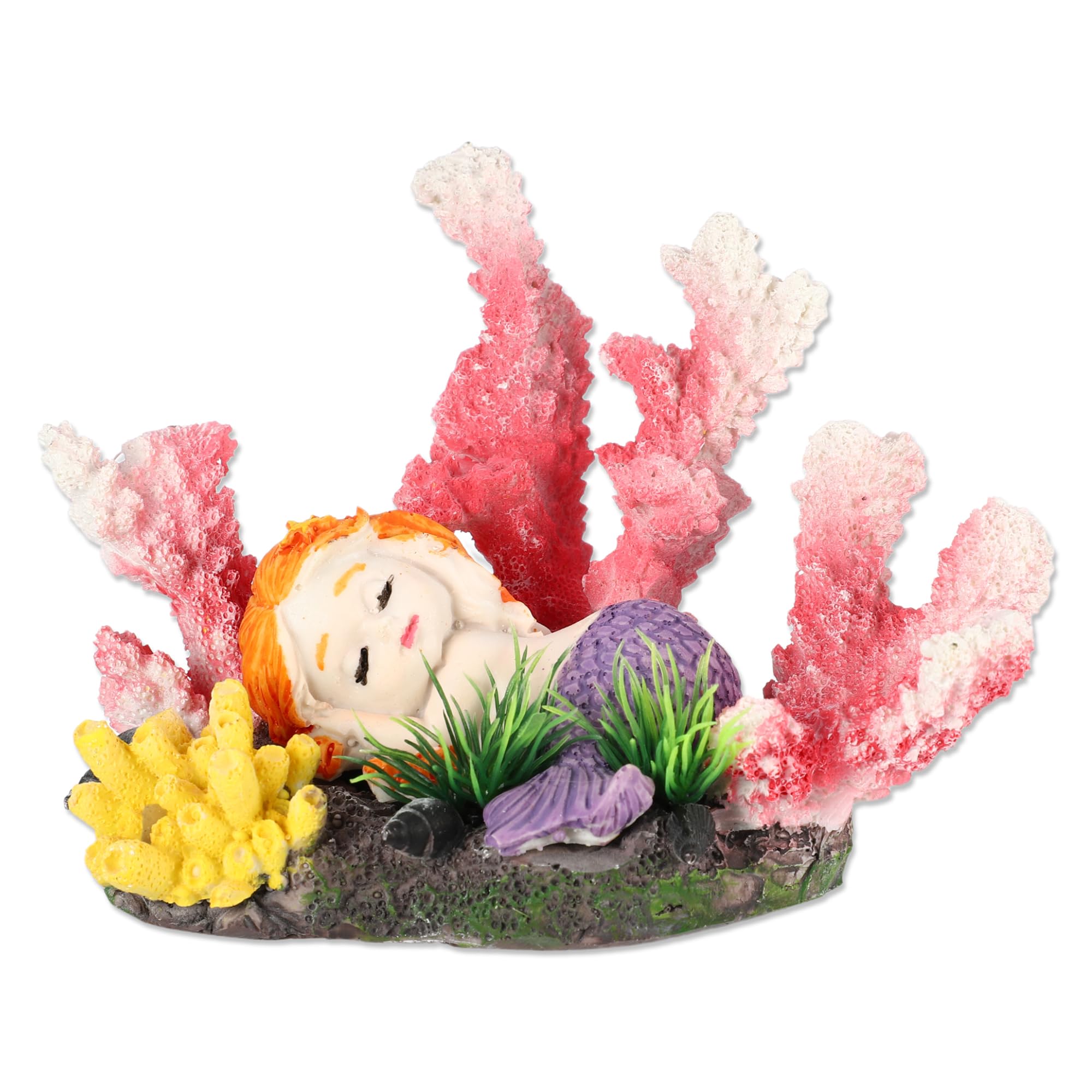 CAPASTEC Aquarium Coral Reef Decor, Artificial Coral Reef Decor, Resin Coral Decoration Ornaments, for Goldfish Betta Fish Fish Tank Decoration Accessories, 5.91"x3.54"x3.74", Pink