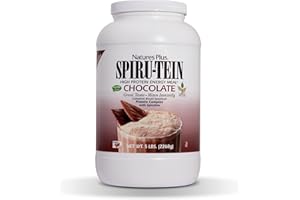 NATURE'S PLUS NaturesPlus SPIRU-TEIN Shake - Chocolate - 5 lbs, Spirulina Protein Powder - Plant Based Meal Replacement, Vitamins & Minerals For Energy - Vegetarian, Gluten-Free - 81 Servings