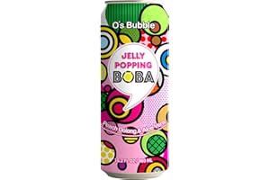 O's Bubble Peach Oolong Tea with Popping Boba and Aloe Vera, 16.2 oz (Pack of 12)