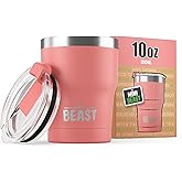 Beast 10 oz Tumbler Stainless Steel Vacuum Insulated Coffee Ice Cup Double Wall Travel Flask (Blossom Pink)