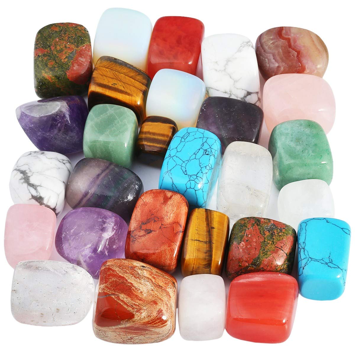 mookaitedecor 1lb/460g Crystals Tumble Stones Mixed Bulk, Polished Semi Precious Tumbled Stones Crystal Gift Large Decorative Rocks for Crafts Garden P Lant Pot Bonsai Decor Home Table Decoration