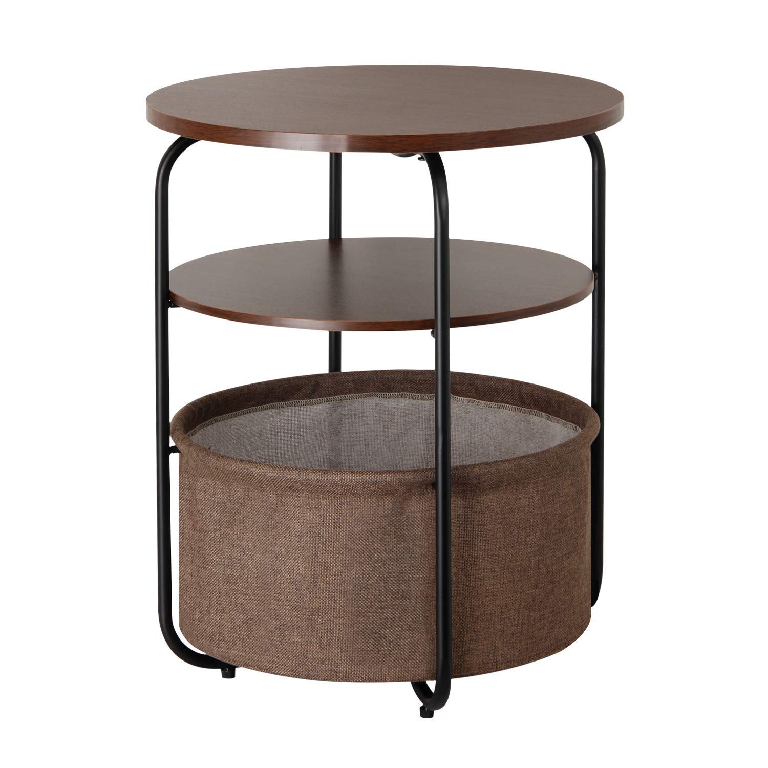 Lifewit Rundes Beistelltisch,3 Ablage Nachttisch,Wohnzimmertisch