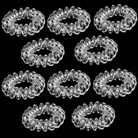 Hair Coil Elastics Bands Ties Set 10 Pcs Spiral Shaped Hair Ring