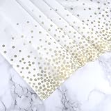 Plulon White and Gold Dot Tablecloth 137 x 274 cm PEVA Plastic view 4