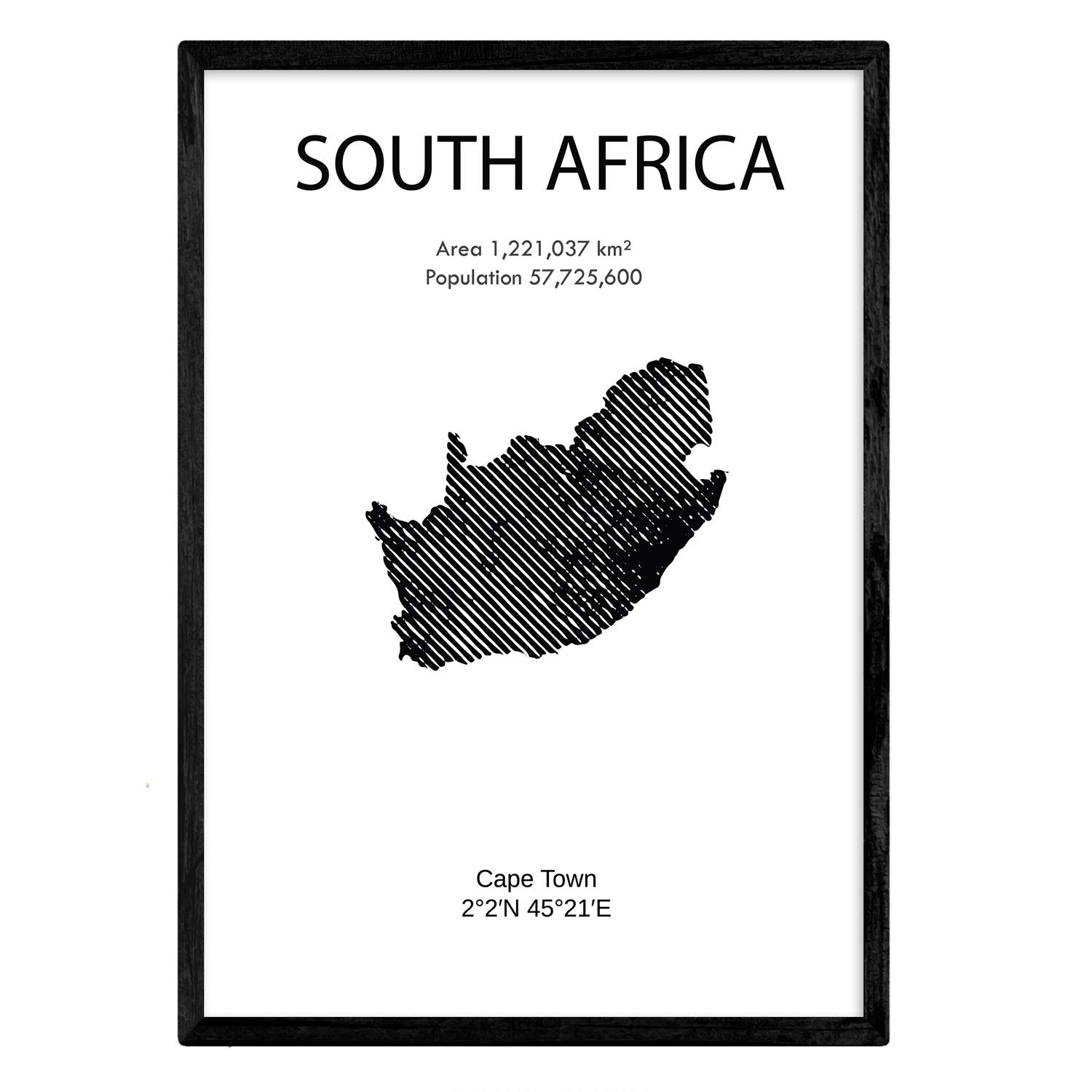 Nacnic Poster South Africa. Sheets of countries and continents. A3 size