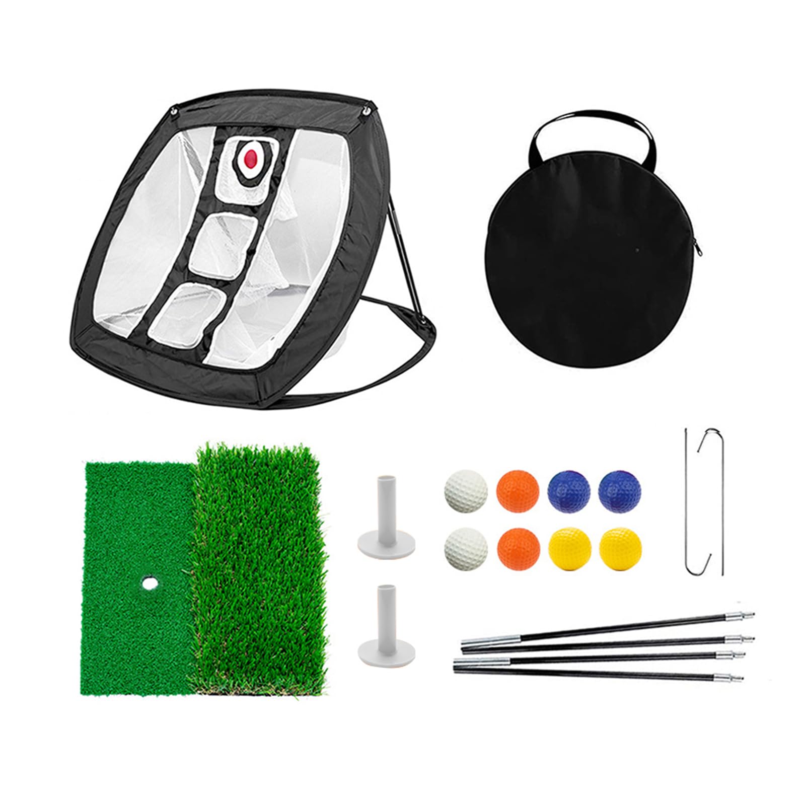 Golf Chipping Net, Touch Practice Golfing Target Net, Golf Chipping Practice Net for Outdoor Indoor Backyard, Three Targets Design, Foldable