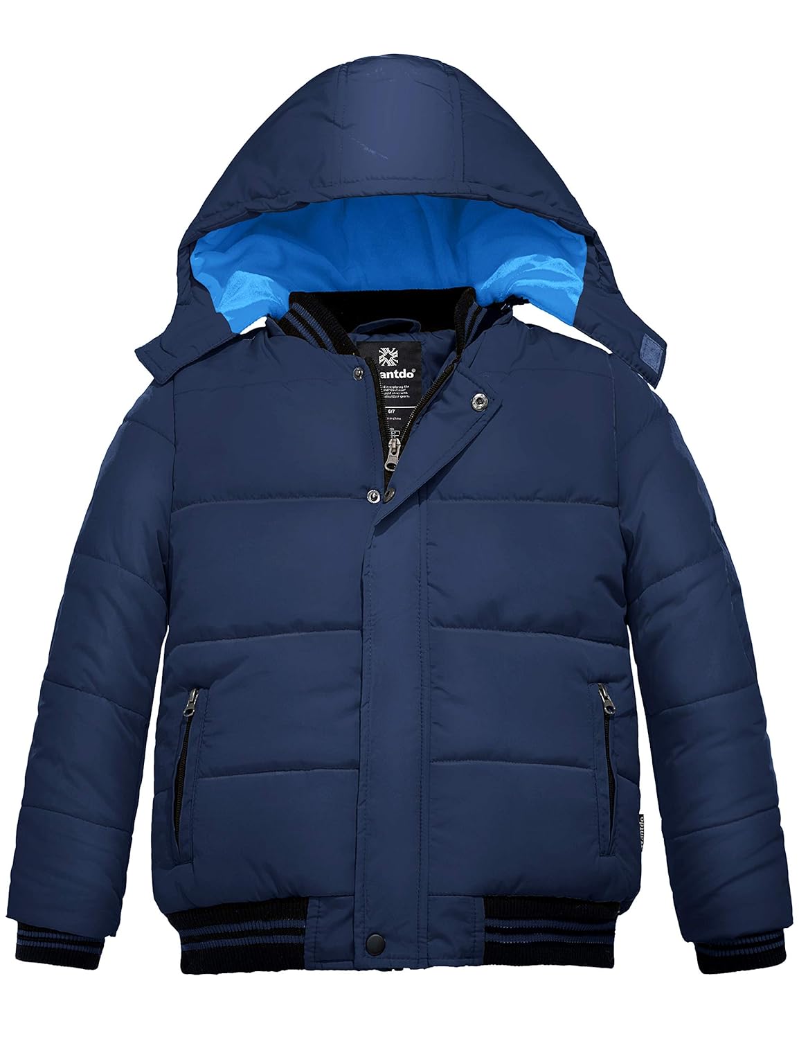 Buy Wantdo Boy's Winter Coat Thick Warm Jacket with Removable Hood Navy