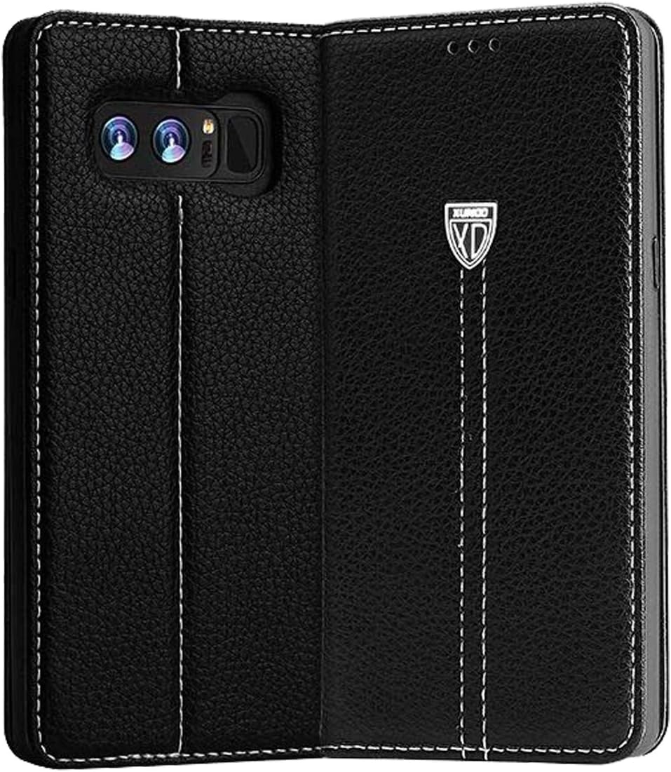 Galaxy Note 8 Case, XUNDD Premium Leather Wallet Flip Case with Credit Card Holder Shockproof Protective Case Samsung Galaxy Note 8 (Black)
