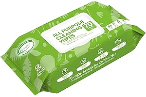 Air Jungles All Purpose Cleaning Wipes for Home & Kitchen 70 Count, Extra Large Heavy Duty for Kitchen, Bathroom, Furniture, 