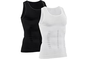 ATOFY Men's Compression Shirt Slimming Body Shaper Vest Tank Tops Workout Abs Abdomen Undershirts
