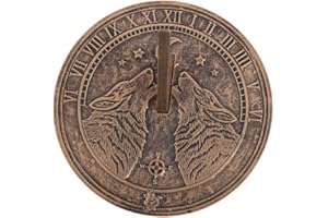 Something Different Wholesale Howling Wolves Terracotta Sundial - Perfect for Garden Enthusiasts