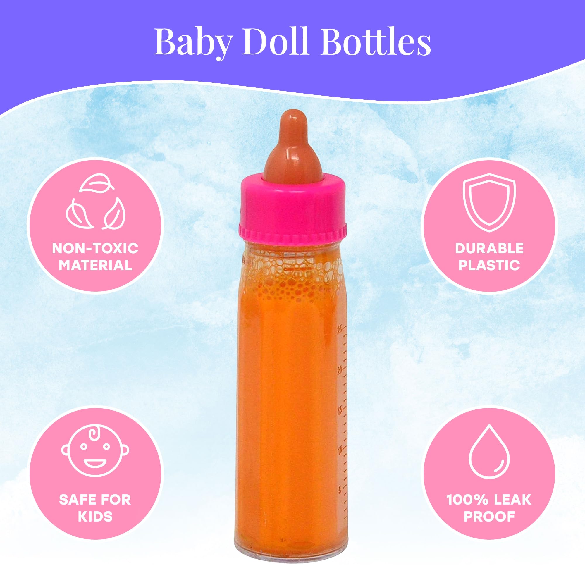 The New York Doll Collection Baby Doll Accessories, Doll Magic Bottles & Doll Feeding Set