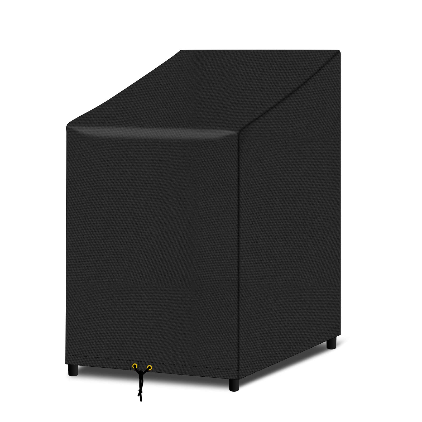 PATIO PLUS Garden Stacking Chair Cover, Waterproof Anti-UV 420D Oxford Fabric Reclining Outdoor Chair Cover 68x96x110/150cm (Black)