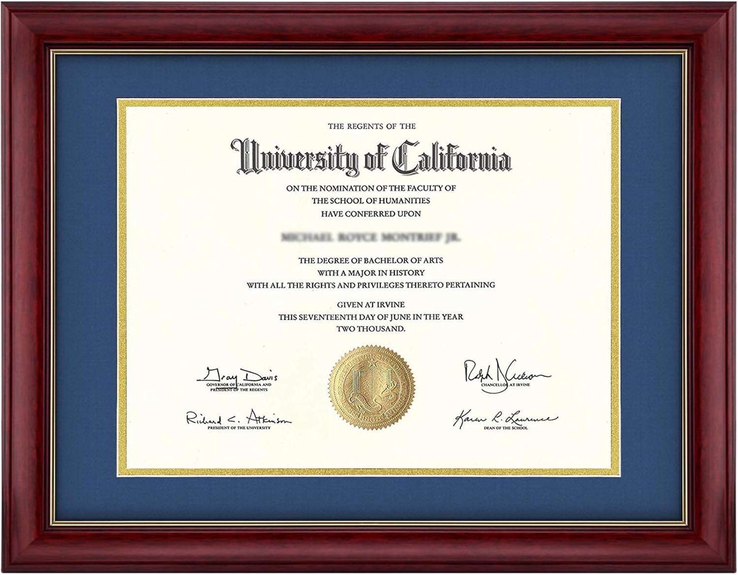 Diploma Frame UV Protected And Real Premium Wood Certificate Frame