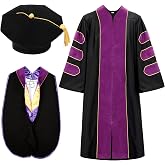 Wesiti Doctoral Graduation Gown with Hood and Tam Set