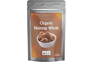 Jiva Organics Organic Nutmeg Whole 3.5 oz (100g) - Premium Grade Nutmeg from Sri Lanka – Non-GMO, Fresh & Aromatic Spice for Baking, Cooking & Grating