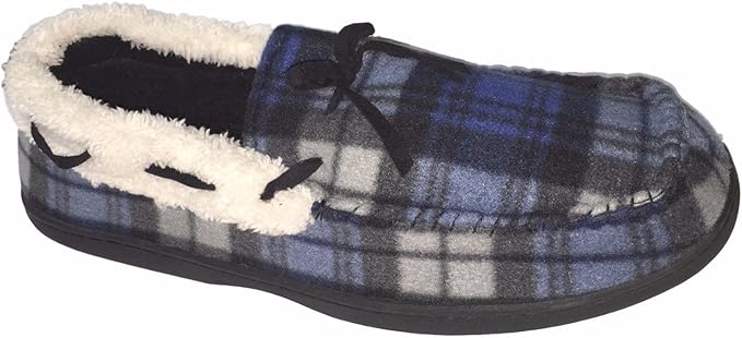 tartan moccasin slippers