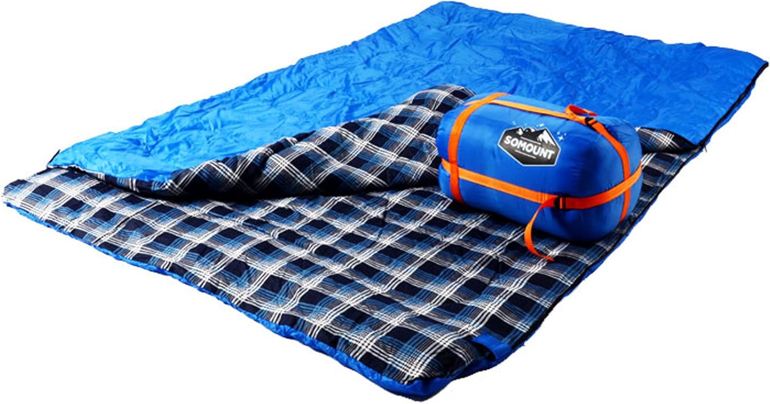 Double Sleeping Bag Warm 250GSM 34 Season Large Adult Envelope Style