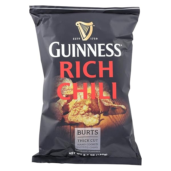 BURT’S GUINNESS RICH CHILI THICK CUT POTATO CHIPS,...