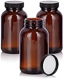 JUVITUS Amber 8 oz Glass Packer Bottle with Black