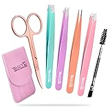 TsMADDTs 6 PCS Tweezers Set for Women, Eyebrow