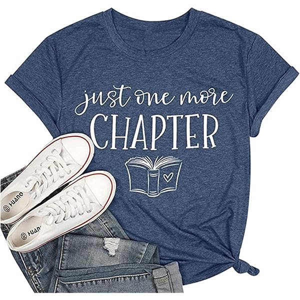 Maglietta Bookworm One More Chapter - T-shirt Donna Con Fiori E Libri, Regalo Per Insegnanti E Amanti Della Lettura