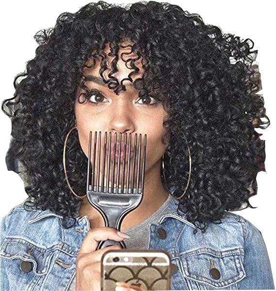 Amazon Co Jp Feibin ウィッグ かつら レディース フルウィッグ グラデーション Cos かつら ハロウィーン パーティー クリスマス アフリカ風 カールフルウィッグ ミディアム ファッション ショート ヘアー かわいい おしゃれ 演出 22色 お選べ 男女兼用 1bブラック 長さ