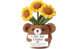 JETTRYRAN Gifts for Her Him Boyfriend Girlfriend Wife Christmas Gift Ideas Handmade Positive Crochet Wedding Anniversary Birthday Romantic Velentine I Love You Xmas Sunflower Gifts for Women Men Huasband Couple