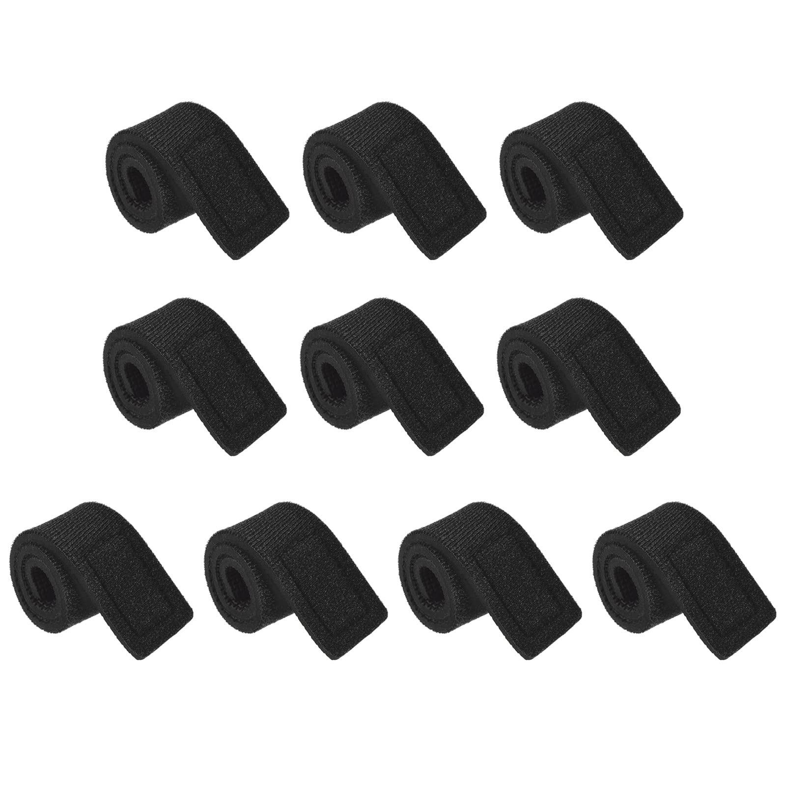 PATIKIL Fishing Rod Strap, 10 Pack 25cm Stretchy Belts Holders Pole Sleeve Cover for Boating, Black