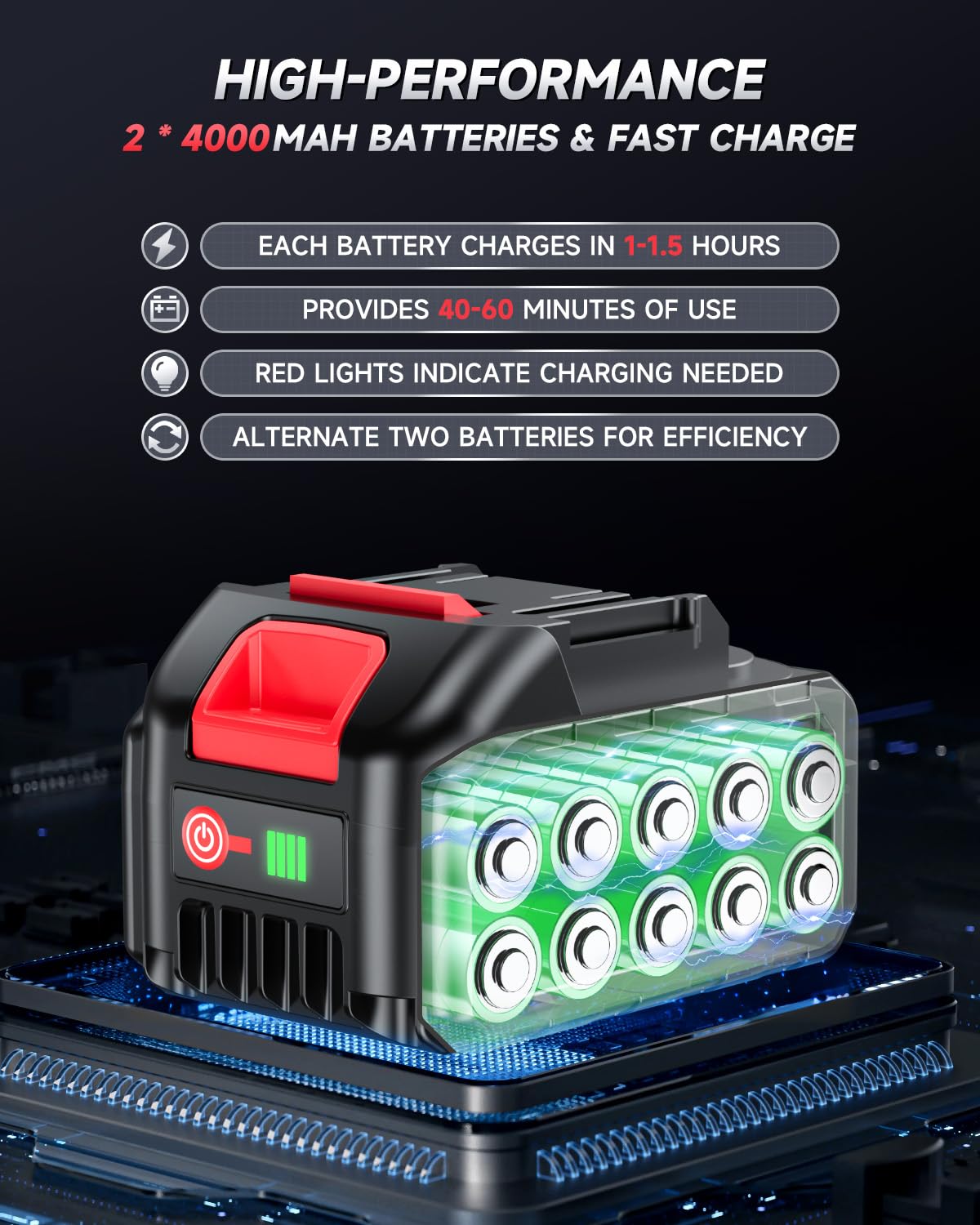XIAZIR Akku-Säbelsäge, 3500 SPM Bürstenloser Motor, 2×21V 4000mAh Hochleistungs-Akkus, 8-teiliges Klingen-Set für Holz, Metall, Kunststoff und PVC, Kabellos & Profiqualität 3