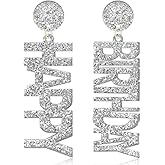 unixmoment Sparkly Sequin Acrylic Birthday Cake Dangle Drop Earrings Happy Birthday Letter Earrings For Women