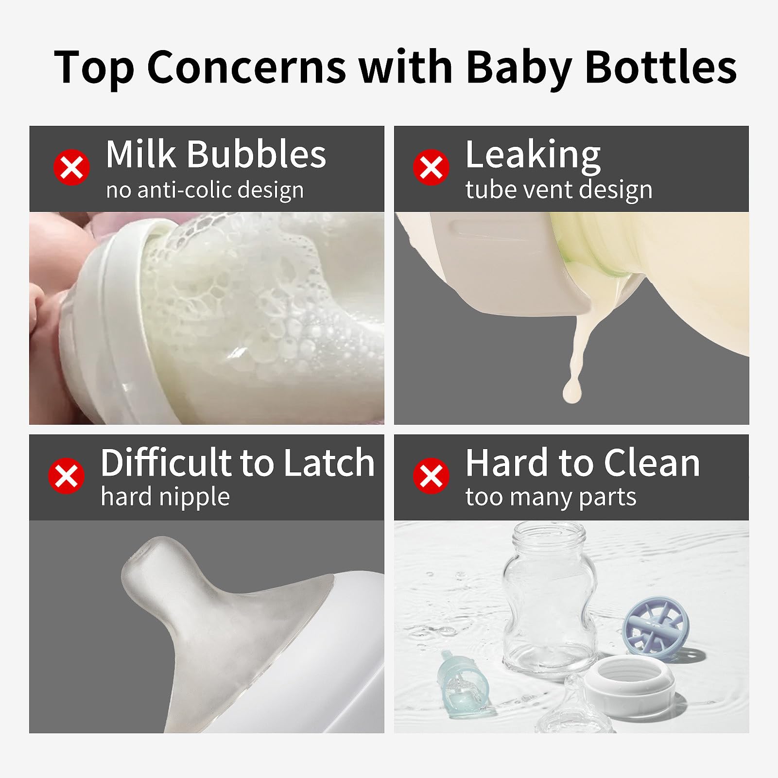 Thyseed Glass Natural Anti-Colic Baby Bottles | Newborn Breast Like Nursing Bottle for Breastfed Babies with Nipple(0-1 Months),5oz,1pack