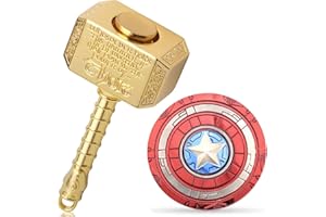 GAMTEC Fidget Chain Hammer Spinners Metal with Star Fidget Finger Spinner Toy, Anxiety Toy Focus Copper Brass Fidget Toys Fingertip Gyro Stress Relief Gifts for Kids Adults(Golden)