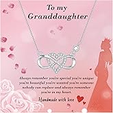 Alittlecare Granddaughter Necklace From Grandmom - Filled with Love - Necklace for Granddaughter on Birthday, Christmas, Graduation, Wedding, or Valentine's Day
