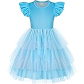 COTRIO Toddler Tutu Dress Girls Casual Dresses Birthday Party Formal Dress Tulle Ruffle A Line Skater Swing Twirly Sundress