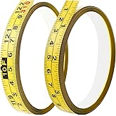 2 Packs Steel Self-Adhesive Measuring Tape, 310cm or 122-Inch Imperial and Metric Ruler Tape, 1/2-Inch Peel and Stick Tape Me