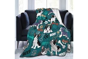 ADIJOK Boston Terrier Blanket Soft Cozy Boston Terrier Throw Blankets for Kids Girls Women Adults Boston Dog Lover Gifts 80"X60"